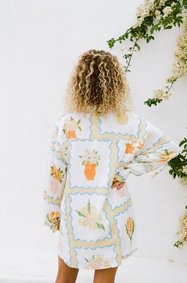 Jay Shirt Dress - Flower Pots