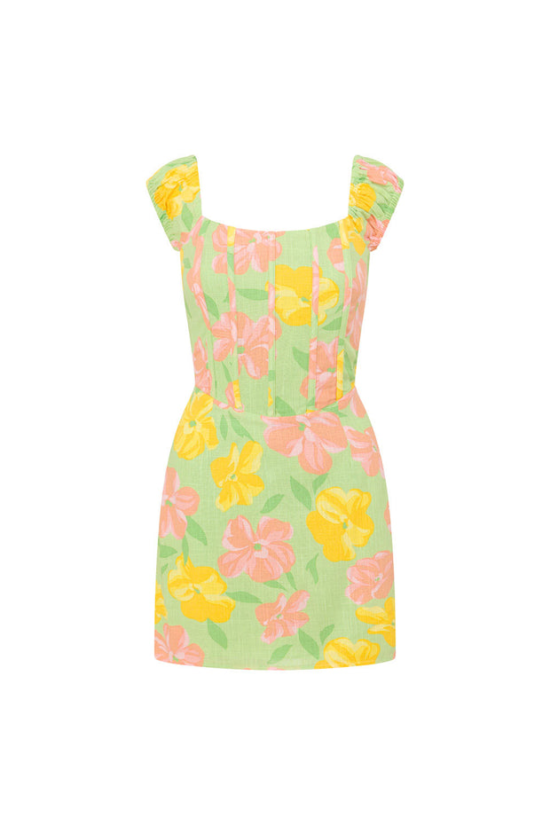 Tillie Dress - Rose Fill Green