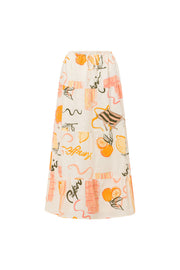 Aviva Midi Skirt - Amalfi Aperol