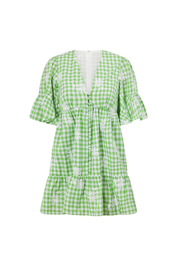 Twyla Babydoll Dress - Gingham