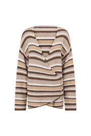 Zessi Knit Top - Cocoa Stripe