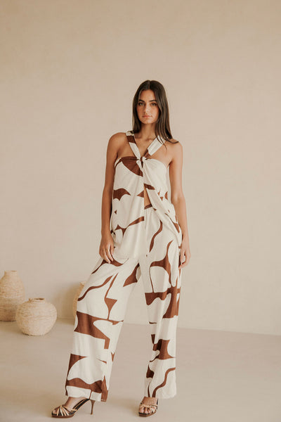 Ellira Jumpsuit - Sunroom Chocolate