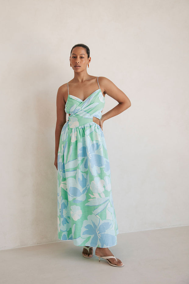 Iris Midi Dress - Spring Petals