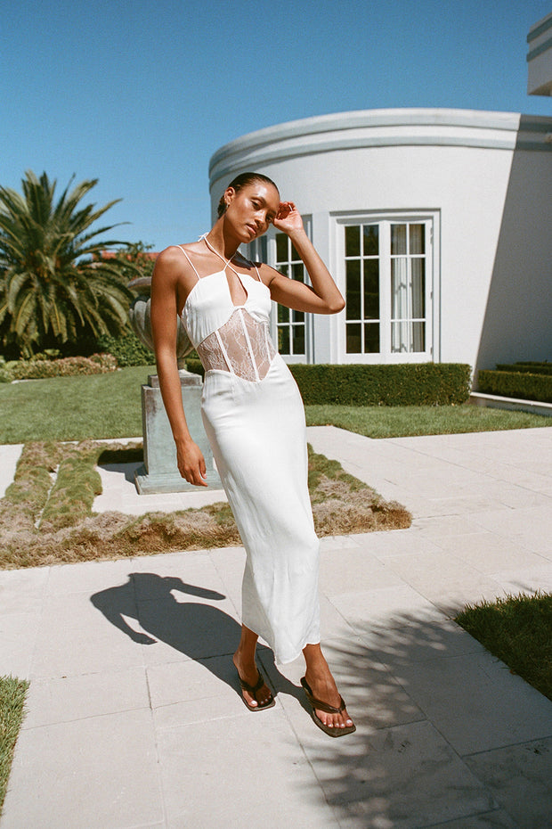 Teyah Midi Dress - White