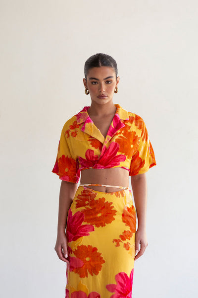 Sorrenta Wrap Top - Floreale Sunny