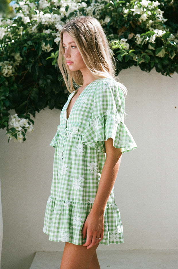 Twyla Babydoll Dress - Gingham