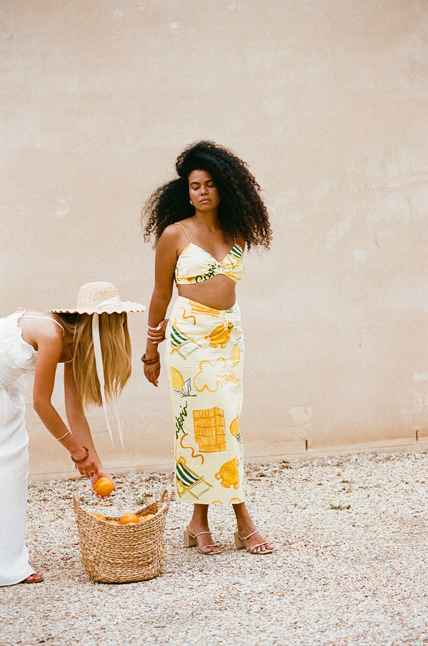 Tillie Midi Skirt - Amalfi Citrus