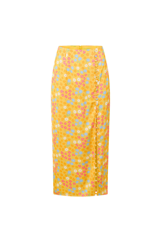 Yumee Midi Skirt - Azalea Tropical