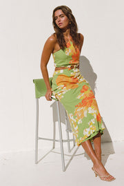 Gala Cutout Dress - Floral Sunset