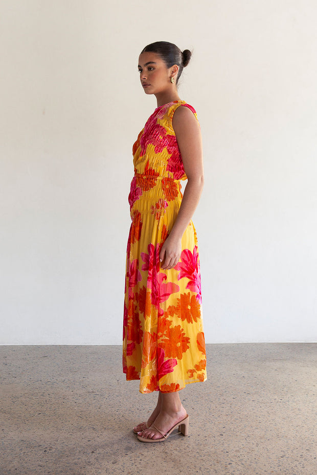 Mariella Midi Dress - Floreale Sunny