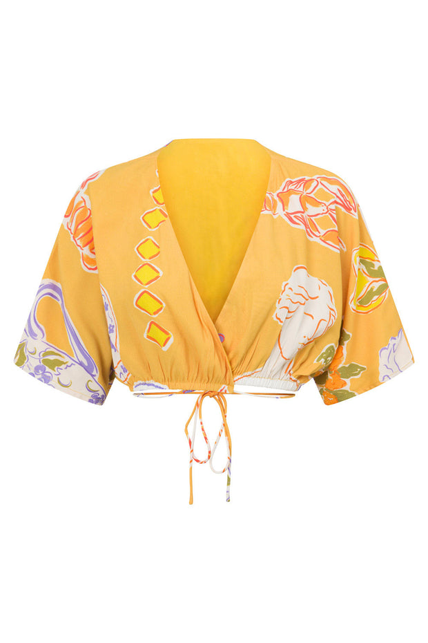 Leonie Wrap Top - Ciao Yellow