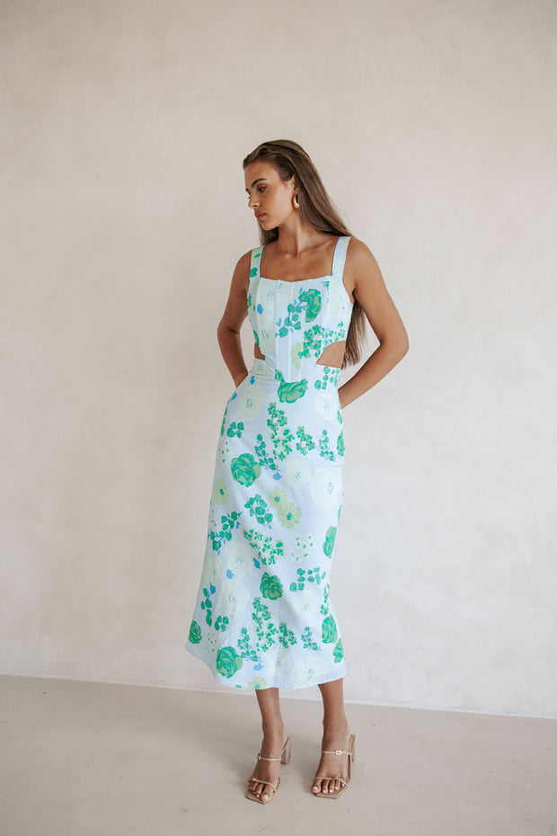 Feliz Midi Dress - Corsage Blue