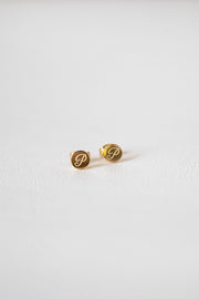 Initial Stud Earrings