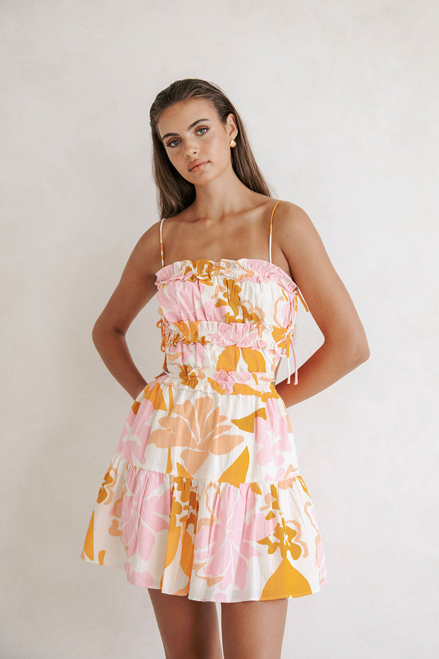 Kelia Draw Dress - Hibiscus