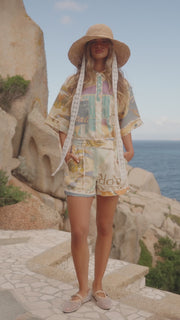 Portofino Shorts - Fiorire Acqua