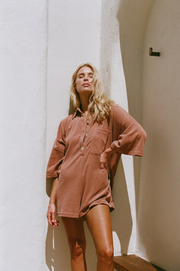 Milena Playsuit - Toasted Biscotti