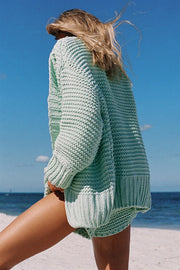 Chunky Panama Cardi - Mint