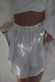 Belted Zoe Skirt - White