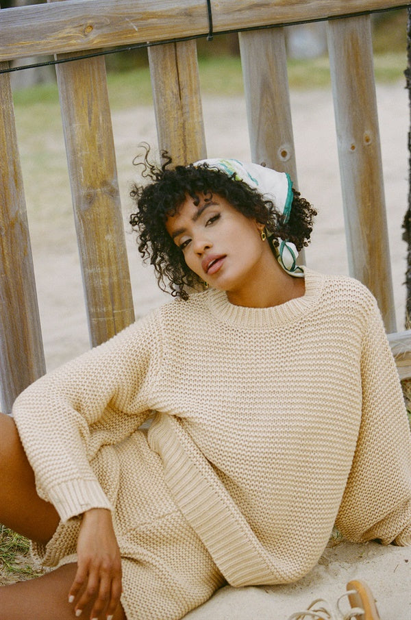 Noelle Knit Sweater - Tan