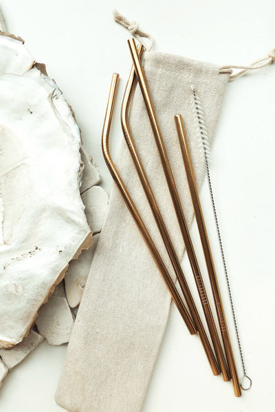 Eco Straw Set - Gold