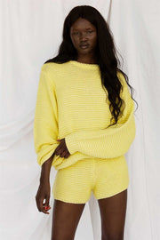 Noelle Knit Shorts - Lemon