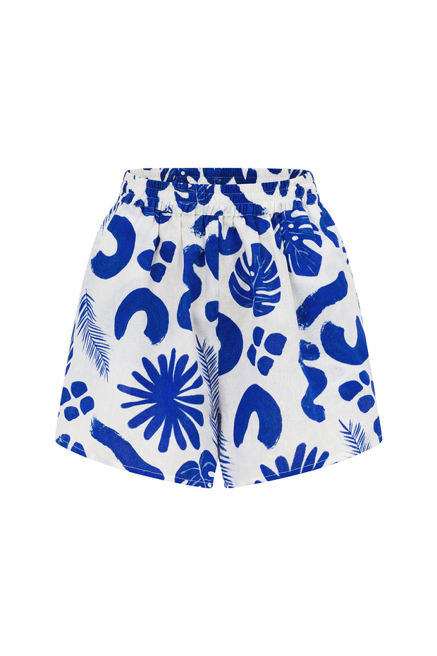 Thessy Shorts - Blue Leaf