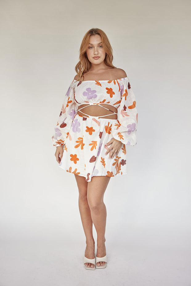 Avie Off Shoulder Dress - Autumn