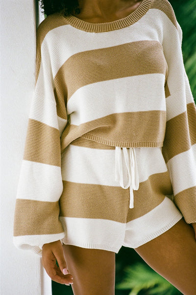 Teana Knit Shorts - Tan