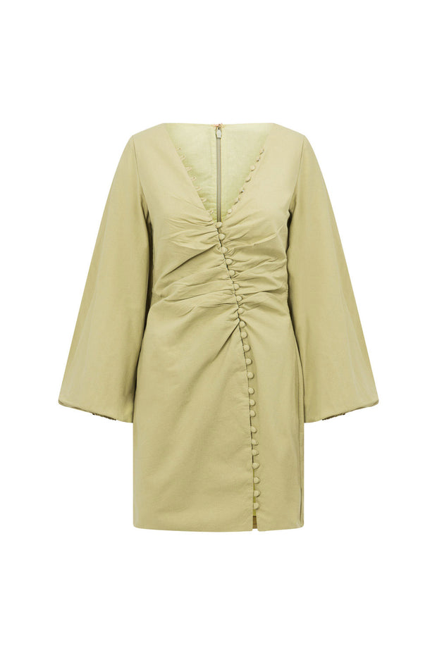 Minna Button Dress - Moss